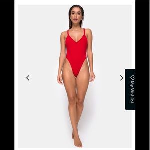 Miro swimsuit in red rib